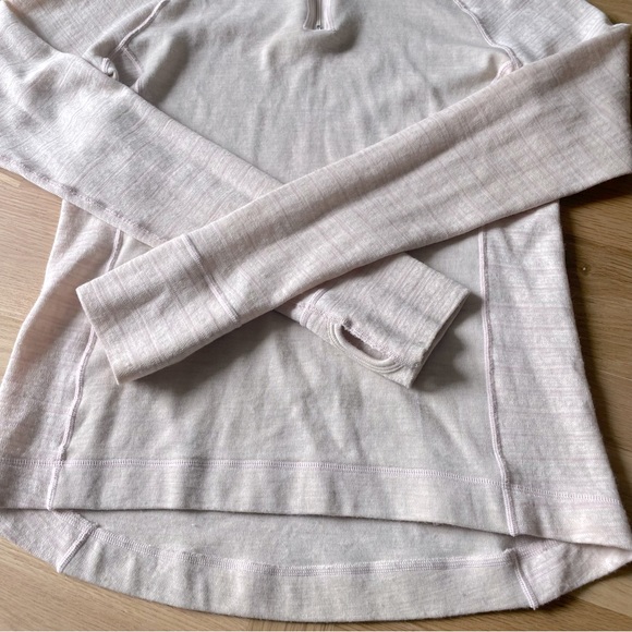 Dakini Womens Merino Wool 1/4 Zip Nordic Tan and light pink base layer Size XL - Picture 3 of 9